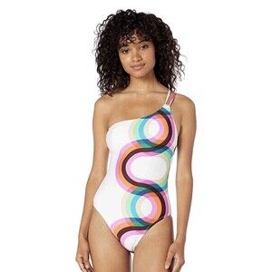 Trina Turk KALEIDOSCOPE ONE SHOULDER One Piece Swimsuit sz 8